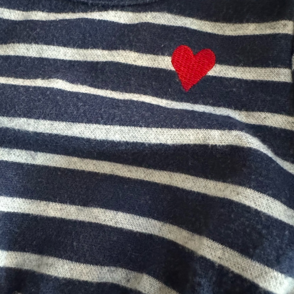 3-6 month striped onesie with snaps